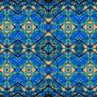 Kusursuz etnik düzen. Soyut retro arka plan. Kusursuz bir doku. Simetrik arkaplan. Sanat dokusu