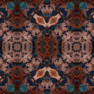 Kusursuz etnik düzen. Soyut retro arka plan. Kusursuz bir doku. Simetrik arkaplan. Sanat dokusu