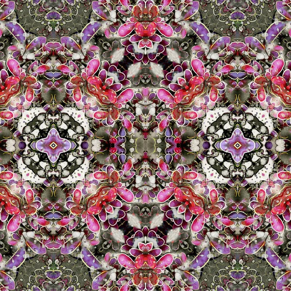 Kusursuz etnik düzen. Soyut retro arka plan. Kusursuz bir doku. Simetrik arkaplan. Sanat dokusu