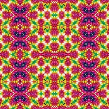 Kusursuz kaleydoskop deseni. Soyut etnik köken. Kusursuz bir doku. Yaratıcı bir geçmiş. Çizimler