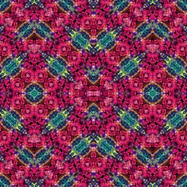 Kusursuz kaleydoskop deseni. Soyut etnik köken. Kusursuz bir doku. Yaratıcı bir geçmiş. Çizimler