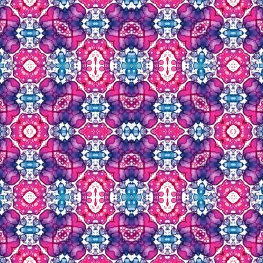 Kusursuz kaleydoskop deseni. Soyut etnik köken. Kusursuz bir doku. Yaratıcı bir geçmiş. Çizimler