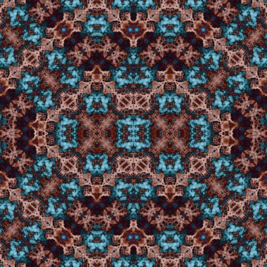 Kusursuz kaleydoskop deseni. Soyut etnik köken. Kusursuz bir doku. Yaratıcı bir geçmiş. Çizimler