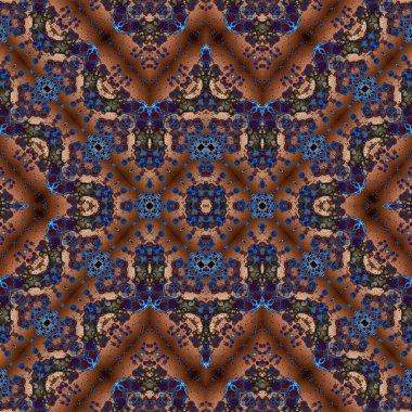 Kusursuz kaleydoskop deseni. Soyut etnik köken. Kusursuz bir doku. Yaratıcı bir geçmiş. Çizimler