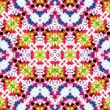 Kusursuz kaleydoskop deseni. Soyut etnik köken. Kusursuz bir doku. Yaratıcı bir geçmiş. Çizimler