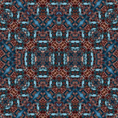 Kusursuz kaleydoskop deseni. Soyut etnik köken. Kusursuz bir doku. Yaratıcı bir geçmiş. Çizimler