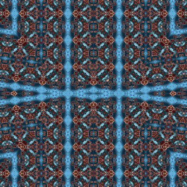 Kusursuz kaleydoskop deseni. Soyut etnik köken. Kusursuz bir doku. Yaratıcı bir geçmiş. Çizimler