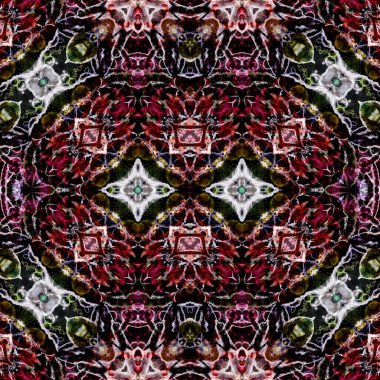 Kusursuz kaleydoskop deseni. Soyut etnik köken. Kusursuz bir doku. Yaratıcı bir geçmiş. Çizimler