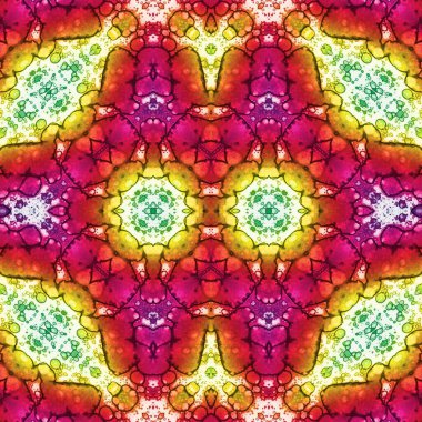 Kusursuz kaleydoskop deseni. Soyut etnik köken. Kusursuz bir doku. Yaratıcı bir geçmiş. Çizimler