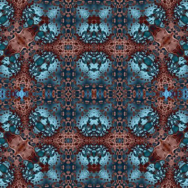 Kusursuz kaleydoskop deseni. Soyut etnik köken. Kusursuz bir doku. Yaratıcı bir geçmiş. Çizimler