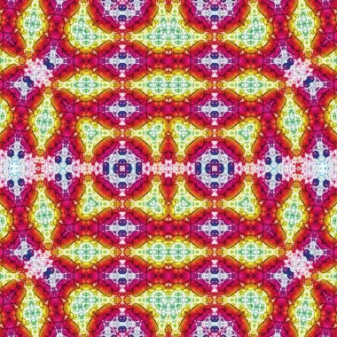 Kusursuz kaleydoskop deseni. Soyut etnik köken. Kusursuz bir doku. Yaratıcı bir geçmiş. Çizimler