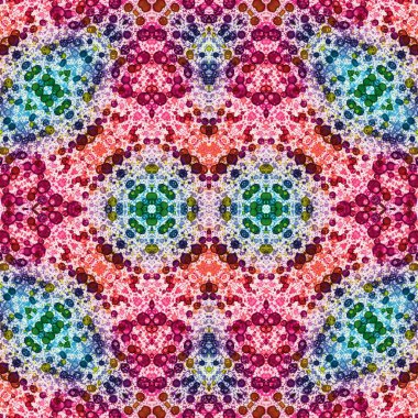 Kusursuz kaleydoskop deseni. Soyut etnik köken. Kusursuz bir doku. Yaratıcı bir geçmiş. Çizimler