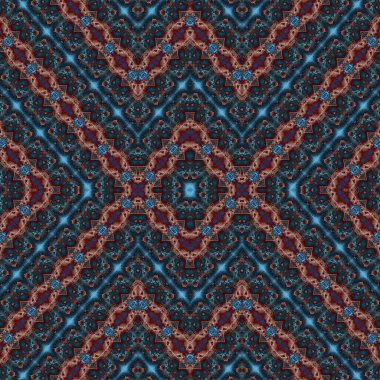 Kusursuz kaleydoskop deseni. Soyut etnik köken. Kusursuz bir doku. Yaratıcı bir geçmiş. Çizimler