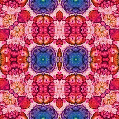 Kusursuz kaleydoskop deseni. Soyut etnik köken. Kusursuz bir doku. Yaratıcı bir geçmiş. Çizimler