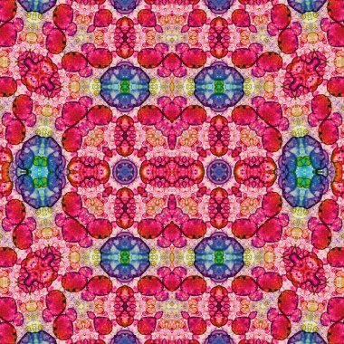 Kusursuz kaleydoskop deseni. Soyut etnik köken. Kusursuz bir doku. Yaratıcı bir geçmiş. Çizimler