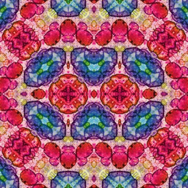 Kusursuz kaleydoskop deseni. Soyut etnik köken. Kusursuz bir doku. Yaratıcı bir geçmiş. Çizimler