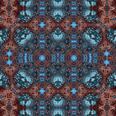 Kusursuz kaleydoskop deseni. Soyut etnik köken. Kusursuz bir doku. Yaratıcı bir geçmiş. Çizimler