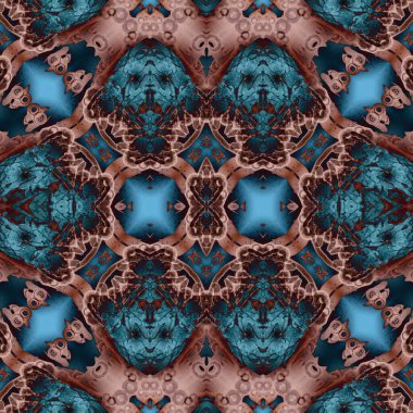 Kusursuz kaleydoskop deseni. Soyut etnik köken. Kusursuz bir doku. Yaratıcı bir geçmiş. Çizimler