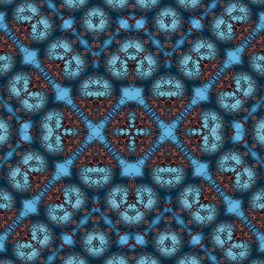 Kusursuz kaleydoskop deseni. Soyut etnik köken. Kusursuz bir doku. Yaratıcı bir geçmiş. Çizimler