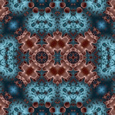 Kusursuz kaleydoskop deseni. Soyut etnik köken. Kusursuz bir doku. Yaratıcı bir geçmiş. Çizimler