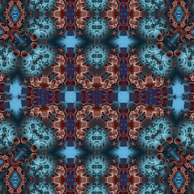 Kusursuz kaleydoskop deseni. Soyut etnik köken. Kusursuz bir doku. Yaratıcı bir geçmiş. Çizimler