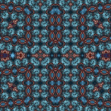 Kusursuz kaleydoskop deseni. Soyut etnik köken. Kusursuz bir doku. Yaratıcı bir geçmiş. Çizimler