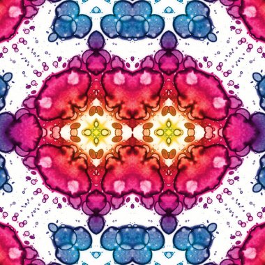 Kusursuz kaleydoskop deseni. Soyut etnik köken. Kusursuz bir doku. Yaratıcı bir geçmiş. Çizimler