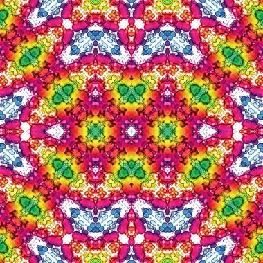 Kusursuz kaleydoskop deseni. Soyut etnik köken. Kusursuz bir doku. Yaratıcı bir geçmiş. Çizimler