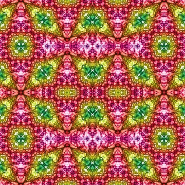 Kusursuz kaleydoskop deseni. Soyut etnik köken. Kusursuz bir doku. Yaratıcı bir geçmiş. Çizimler