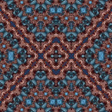 Kusursuz kaleydoskop deseni. Soyut etnik köken. Kusursuz bir doku. Yaratıcı bir geçmiş. Çizimler