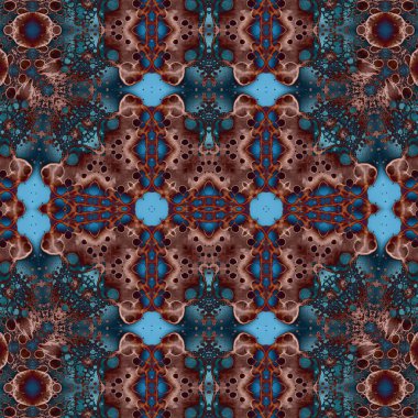 Kusursuz kaleydoskop deseni. Soyut etnik köken. Kusursuz bir doku. Yaratıcı bir geçmiş. Çizimler