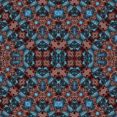 Kusursuz kaleydoskop deseni. Soyut etnik köken. Kusursuz bir doku. Yaratıcı bir geçmiş. Çizimler