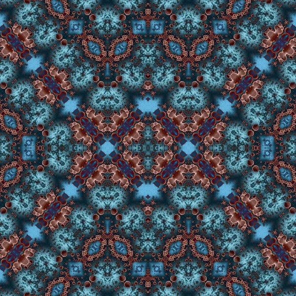 Kusursuz kaleydoskop deseni. Soyut etnik köken. Kusursuz bir doku. Yaratıcı bir geçmiş. Çizimler