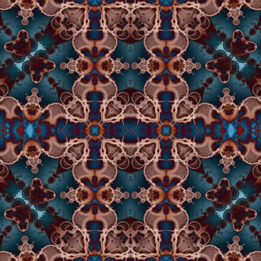 Kusursuz kaleydoskop deseni. Soyut etnik köken. Kusursuz bir doku. Yaratıcı bir geçmiş. Çizimler