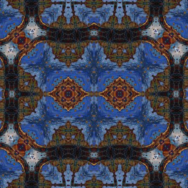 Kusursuz kaleydoskop deseni. Soyut etnik köken. Kusursuz bir doku. Yaratıcı bir geçmiş. Çizimler