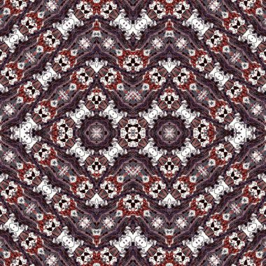 Kusursuz kaleydoskop deseni. Soyut etnik köken. Kusursuz bir doku. Yaratıcı bir geçmiş. Çizimler