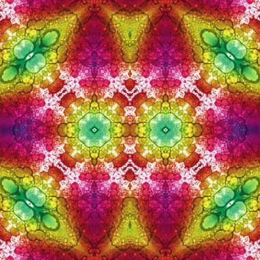 Kusursuz kaleydoskop deseni. Soyut etnik köken. Kusursuz bir doku. Yaratıcı bir geçmiş. Çizimler