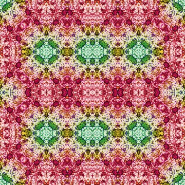 Kusursuz kaleydoskop deseni. Soyut etnik köken. Kusursuz bir doku. Yaratıcı bir geçmiş. Çizimler