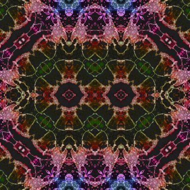 Kusursuz kaleydoskop deseni. Soyut etnik köken. Kusursuz bir doku. Yaratıcı bir geçmiş. Çizimler