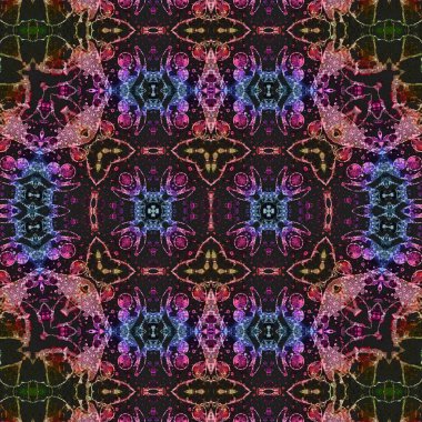 Kusursuz kaleydoskop deseni. Soyut etnik köken. Kusursuz bir doku. Yaratıcı bir geçmiş. Çizimler