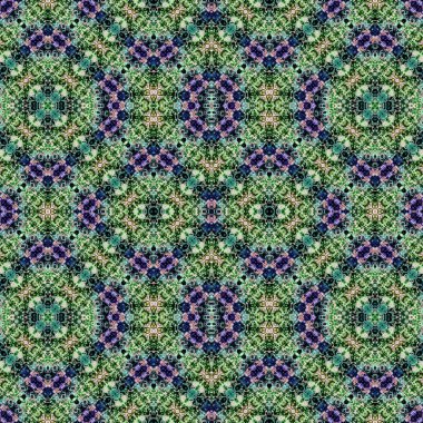 Kusursuz kaleydoskop deseni. Soyut etnik köken. Kusursuz bir doku. Yaratıcı bir geçmiş. Çizimler