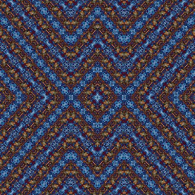 Kusursuz kaleydoskop deseni. Soyut etnik köken. Kusursuz bir doku. Yaratıcı bir geçmiş. Çizimler