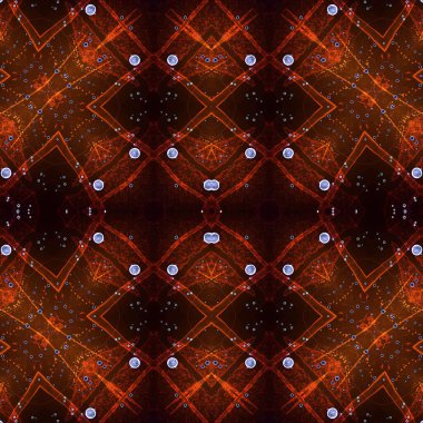 Kusursuz kaleydoskop deseni. Soyut etnik köken. Kusursuz bir doku. Yaratıcı bir geçmiş. Çizimler