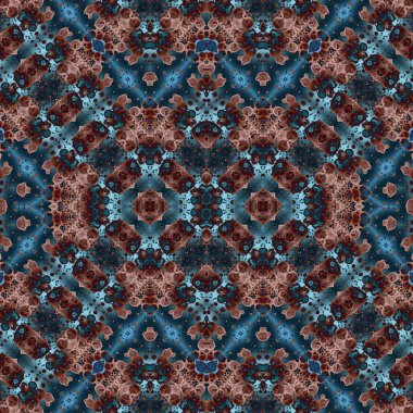 Kusursuz kaleydoskop deseni. Soyut etnik köken. Kusursuz bir doku. Yaratıcı bir geçmiş. Çizimler