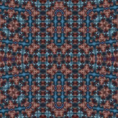 Kusursuz kaleydoskop deseni. Soyut etnik köken. Kusursuz bir doku. Yaratıcı bir geçmiş. Çizimler