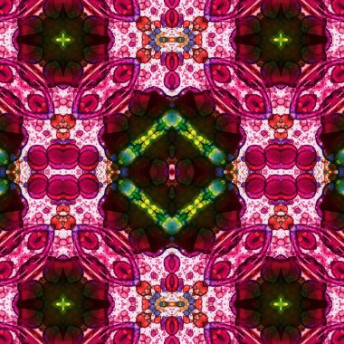 Kusursuz kaleydoskop deseni. Soyut etnik köken. Kusursuz bir doku. Yaratıcı bir geçmiş. Çizimler