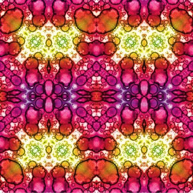 Kusursuz kaleydoskop deseni. Soyut etnik köken. Kusursuz bir doku. Yaratıcı bir geçmiş. Çizimler