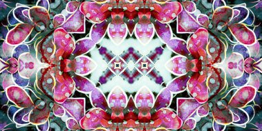 Kusursuz soyut desenli afiş. Yaratıcı arka plan. Geniş simetrik doku. Moda arkaplanı