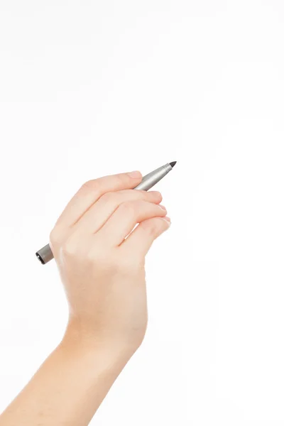 Frauenhand mit Stift — Stockfoto