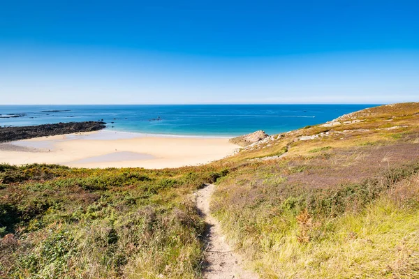 Praia Pit Costa Bretã Região Cabo França Frehel Com Suas — Fotografia de Stock